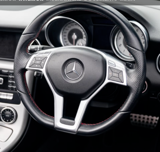 Mercedes Benz OEM R172 SLK AMG OEM Sport Package Steering Wheel Red Stitching