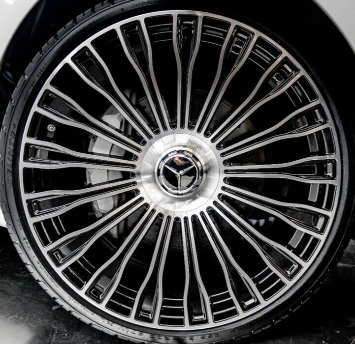 Mercedes-Benz OEM W223 S Class 21" Silver & Black Multi-Spoke Wheel & Cap Set