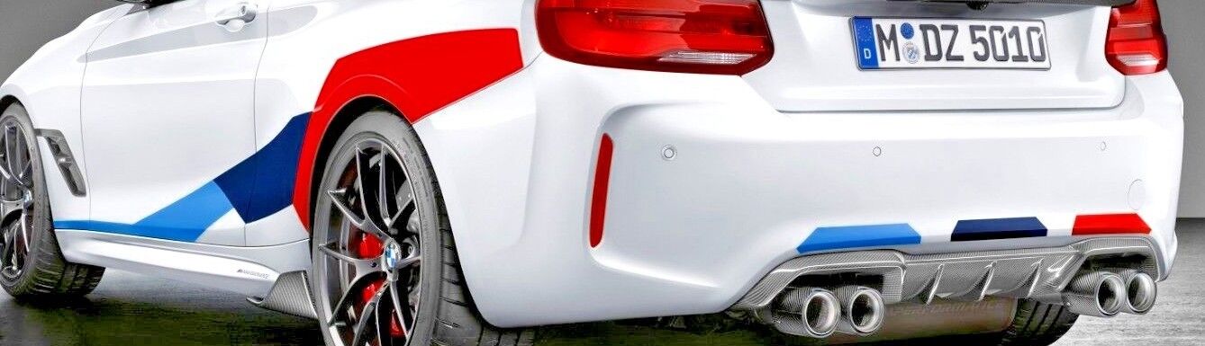 BMW OEM Performance F87 M2 Coupe Tri Color Motorsports Stripe Decals Brand New