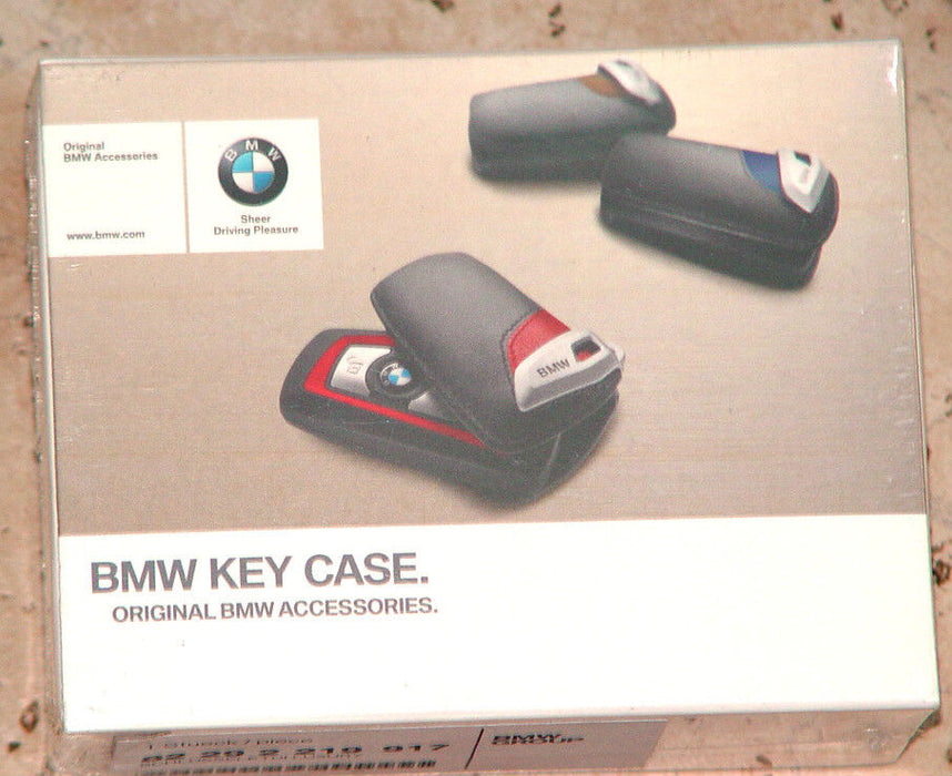 BMW Lines Leather Key Case Fob Black On Black F01 F02 F30 F25 F10 F07 F12 F20