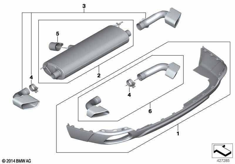 BMW OEM F15 X5 M Performance Rear Bumper Apron & Tailpipe Retrofit For V6 Diesel