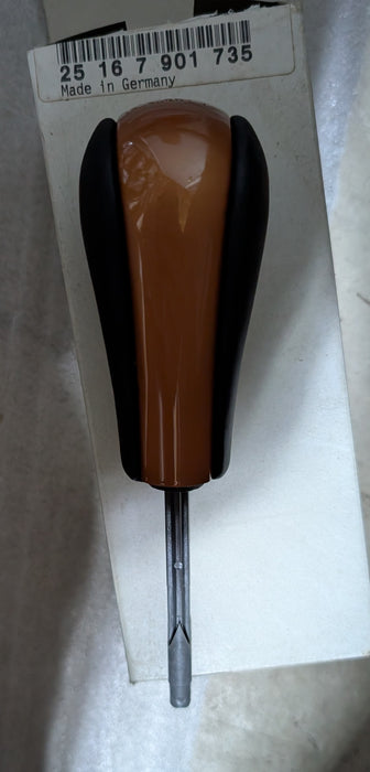 BMW Genuine E46 E39 E38 E53 Leather and Amber Metallic Shifter