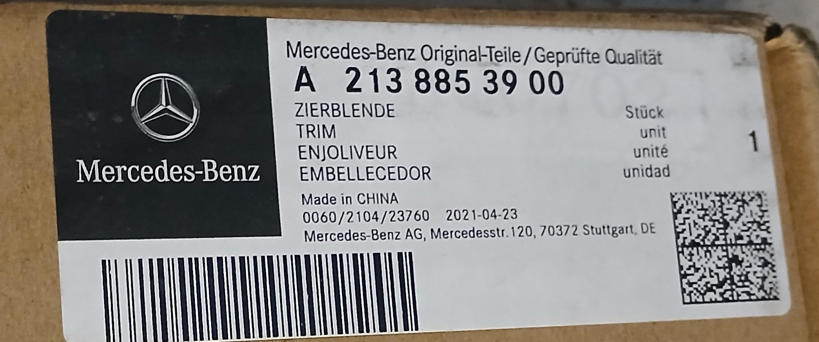 Mercedes-Benz OEM W213 E Class Sedan 2018-2020 Carbon Fiber Front Spoiler Lip E63 AMG