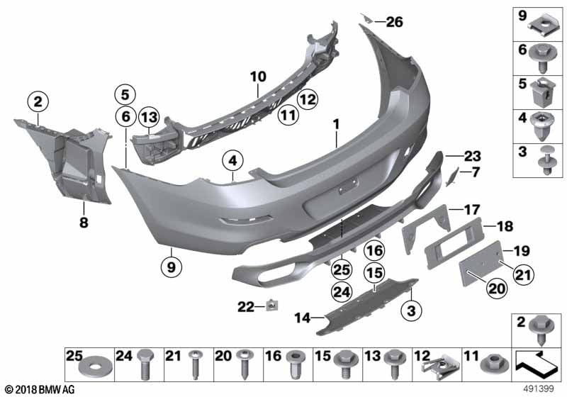 BMW OEM F06 F12 F13 2012-2019 Alpina OEM B6 Rear Diffuser Unpainted Brand New