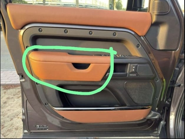 Land Rover OEM Defender L663 110 130 OCTA Version Burnt Sienna Interior Front Door Armrest Trim Pair & Handle Right Door Pull Set Piece Set
