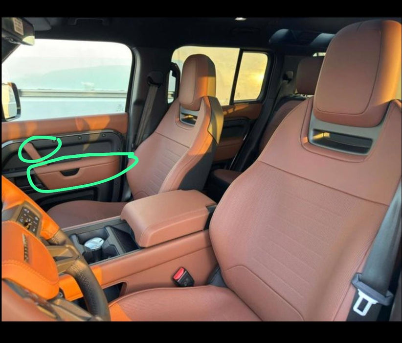 Land Rover OEM Defender L663 110 130 OCTA Version Burnt Sienna Interior Front Door Armrest Trim Pair & Handle Right Door Pull Set Piece Set