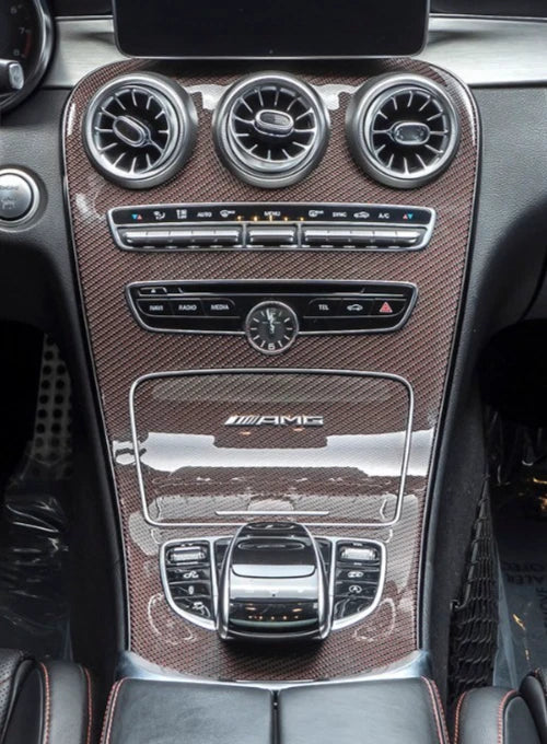 Mercedes-Benz Genuine A205 C205 W205 AMG Red Carbon Fiber Center Console Trim