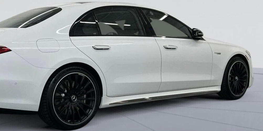 Mercedes OEM Night Black Chrome AMG Side Skirt Inserts W223 S Class Sedan 2021+