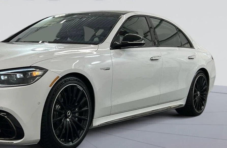 Mercedes OEM Night Black Chrome AMG Side Skirt Inserts W223 S Class Sedan 2021+