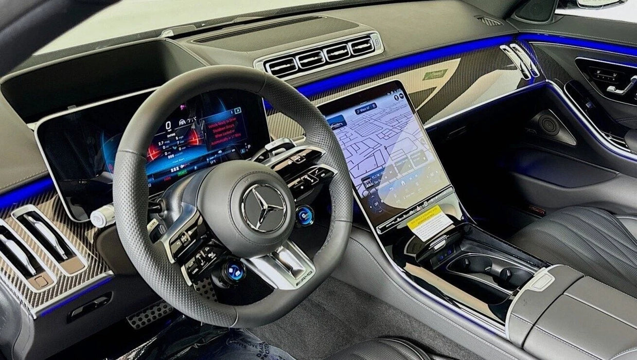 Mercedes-Benz OEM W223 S Class AMG Carbon Fiber Interior Trim Kit 6 Piece New