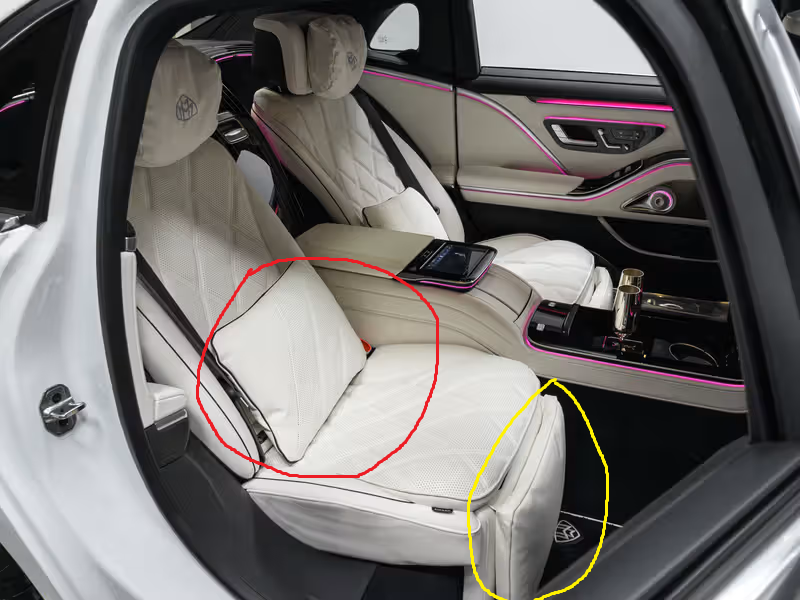 Maybach OEM W223 S Class Front & Rear Pillow Set 6 Any Color Headrests & Lower