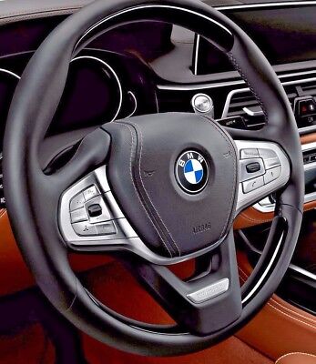BMW G11 G12 G30 5 7 Piano Black Wood & Leather Heated Steering Wheel Individual