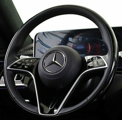 Mercedes-Benz OEM W223 S-Class 2021+ Piano Black & Leather Steering Wheel New