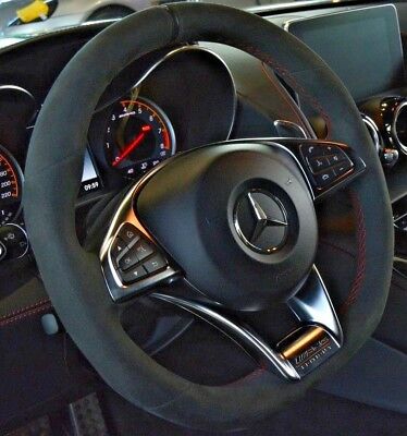 Mercedes-Benz OEM C190 AMG GT Alcantara Microfiber Red Stitching Steering Wheel