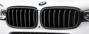 BMW 2014+ F15 X5 F16 X6 OEM Genuine M Performance Gloss Black Front Grille Pair