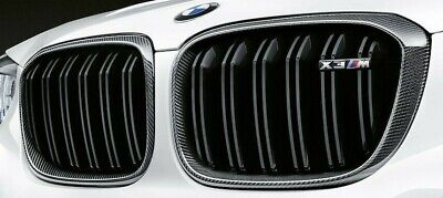 BMW OEM 2018+ G01 F97 X3 M Performance Front Carbon Fiber Grille Pair Brand New