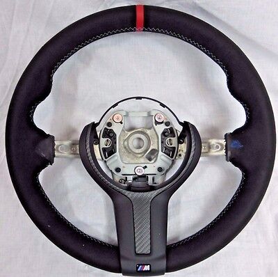 BMW OEM F30 F32 F33 F22 M Performance Alcantara Steering Wheel II Red Stripe NEW