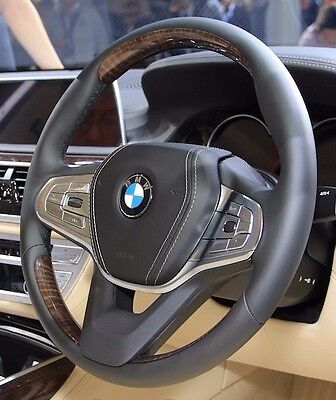 BMW G11 G12 7 Series 2016+ Fineline Wood & Leather Steering Wheel Heated NEW