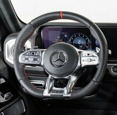 Mercedes-Benz OEM G 63 AMG 2019 W463 Sport Leather Steering Wheel Red Stripe New