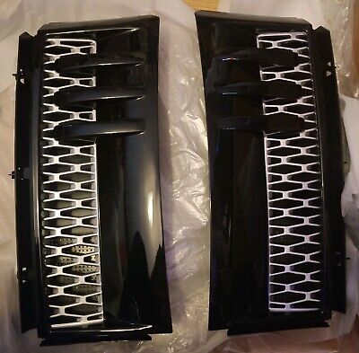 Range Rover L322 2003-12 Gloss Black & Silver Supercharged Side Power Vent Pair