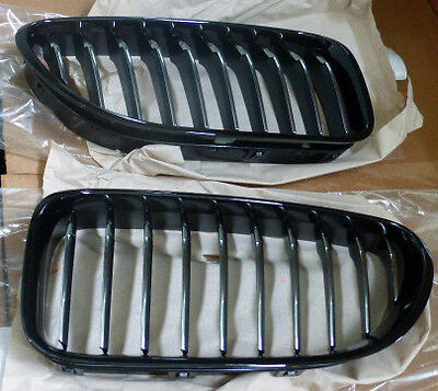 BMW OEM F06/F12/F13 6 Series 2012-19 M Performance Black With Chrome Grille Pair