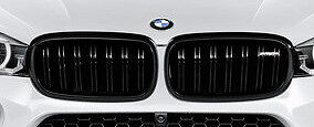 BMW 2015+ F16 F86 X6 M OEM X6 M Performance Front Gloss Black Grille Pair NEW