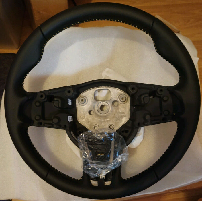 Jaguar OEM F-Pace 300 Sport Leather Steering Wheel With Yellow Stitching Heated
