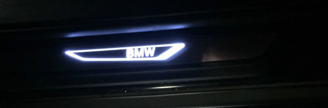 BMW OEM F25 X3 and F26 X4 LED Front Illuminated Door Sill Trim Plates Brand New