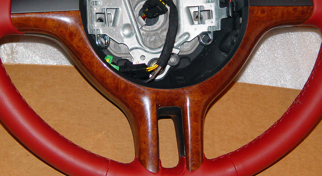 BMW Brand Genuine Sport Z3 2000-2002 Steering Wheel Red & Maple Wood Trimmed
