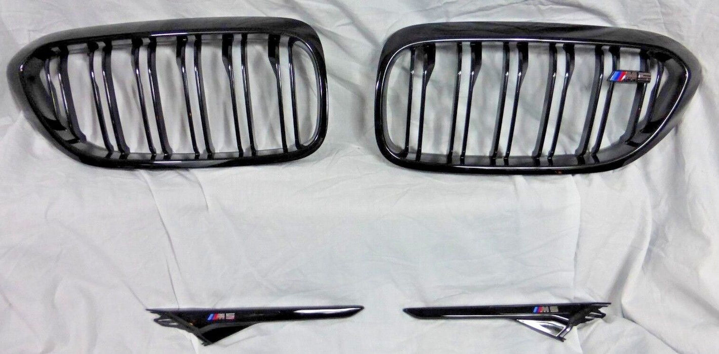 BMW Brand OEM F90 M5 2018-20 Shadow-line Gloss Black Grille & Side Vent Set New