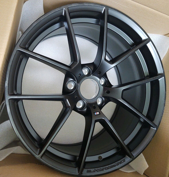 BMW OEM F80 F82 F83 F87 763M 19" M2 M3 M4 M Y-Spoke Staggered Wheels Matte Black