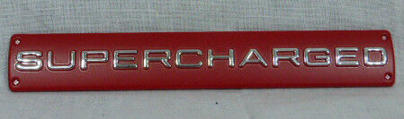 Red With Chrome SUPERCHARGED Tailgate Badge For Range Rover New
