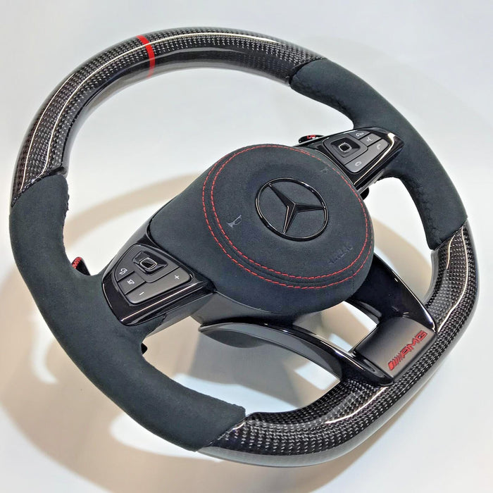 Mercedes-Benz W222 C217 AMG Performance Microfiber & Carbon Fiber Steering Wheel
