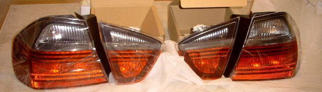 BMW Brand OEM E90 2006-2008 3 Series Sedan Black Line Rear Taillights Set of 4