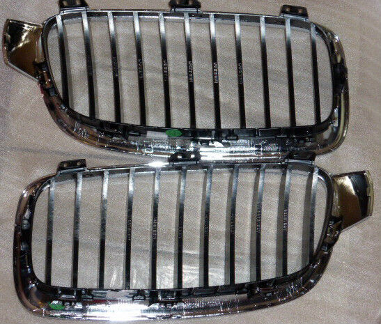 BMW Brand OEM F30 F31 3 Series Sedan Luxury-Line Full Chrome Kidney Grille Pair