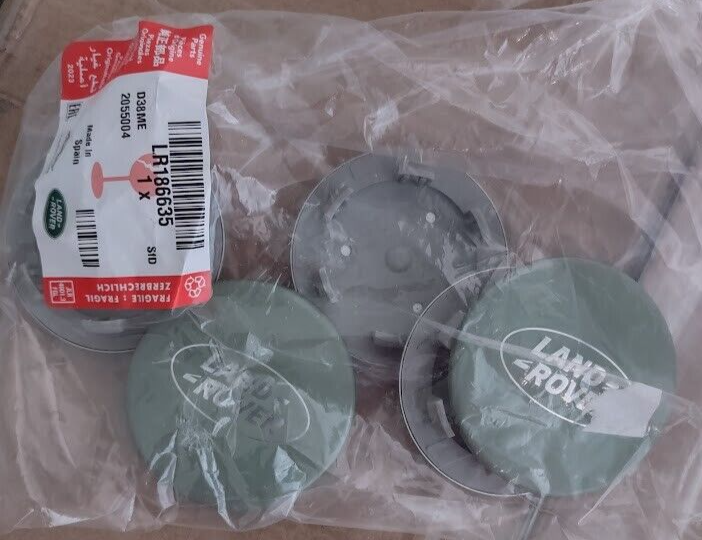 Land Rover Logo OEM Luna Grasmere Green Special Edition Wheel Cap Set Of 4 New