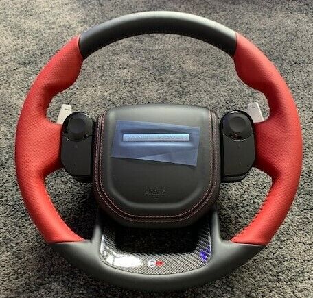 Range Rover Sport L494 SVR Red Heated Steering Wheel W/ Carbon Fiber Complete