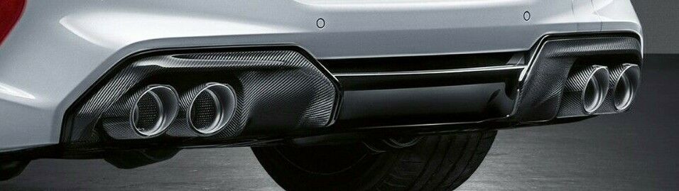 BMW OEM F91/F92/F93 M8 2020+ Carbon Fiber Rear Bumper Diffuser & Tailpipe Trim