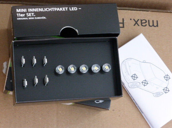 Mini Cooper OEM LED 11 Piece Interior Light Package Bulb Upgrade Kit R60 R61 R55