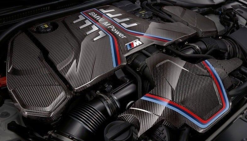 BMW OEM F90 M5 F92 F93 M8 M Performance Carbon Fiber Engine Cover Extension Set