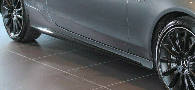 Mercedes-Benz OEM Gloss Black Night Edition C205 W205 Side Skirt Trim Inserts