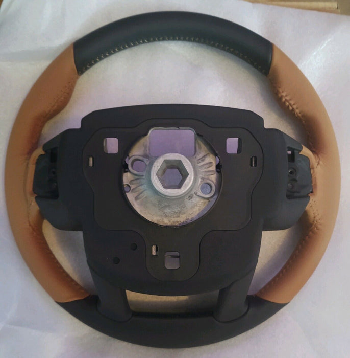 Range Rover Sport OEM L494 SVR Tan Non-Heated Steering Wheel With Carbon Fiber