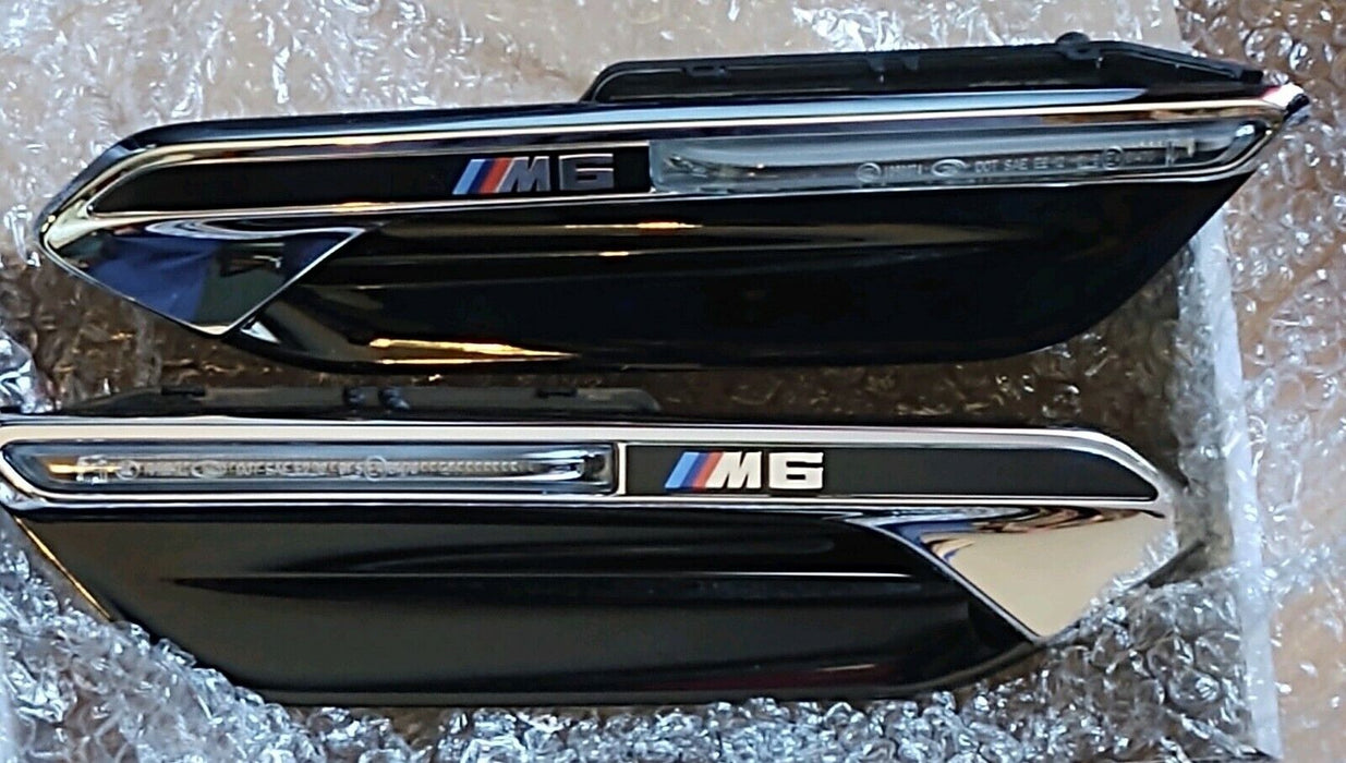 BMW OEM M6 F06 F12 F13 2012-2019 Fender Side Vents With Side Markers Pair New