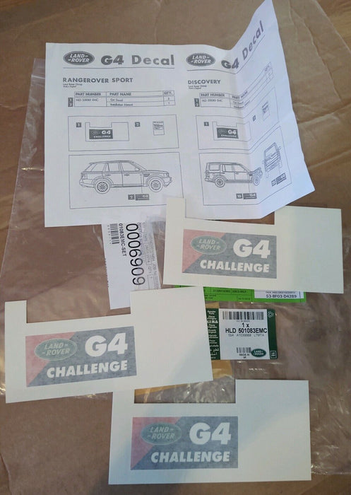 Land Rover OEM Decal Sticker G4 Challenge Set LR4 LR3 RANGE SPORT HLD501083EMC