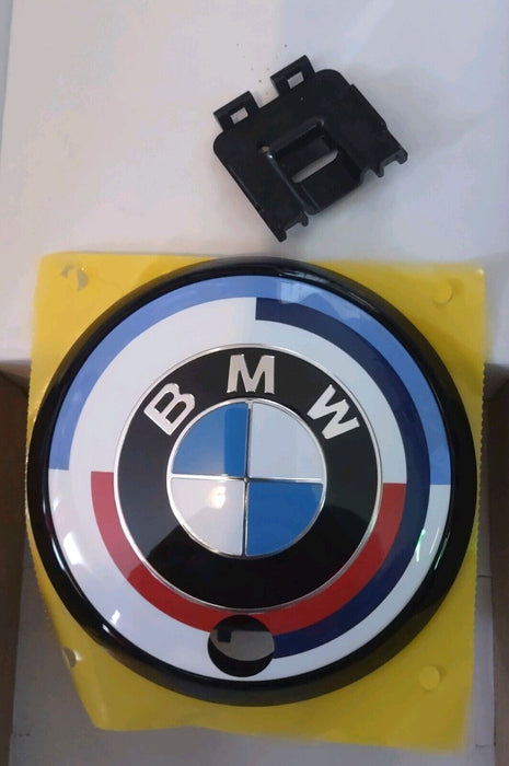 BMW OEM 50 Year 82mm Blue Red White Roundel Badge Emblem Rear Trunk For Camera