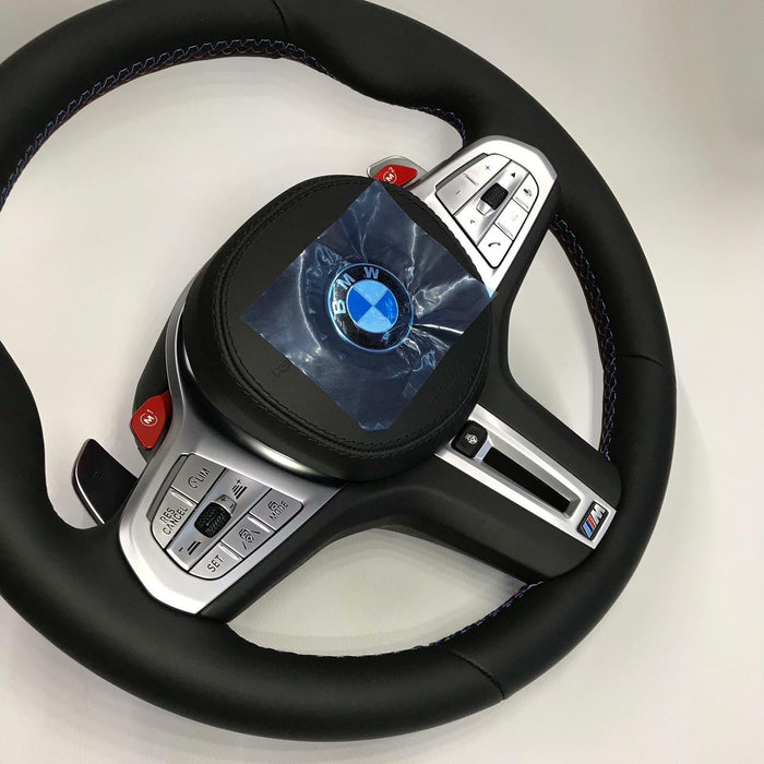 BMW OEM F90 M5 Tri-Color Stitching M Sport Heated Steering Wheel Complete New