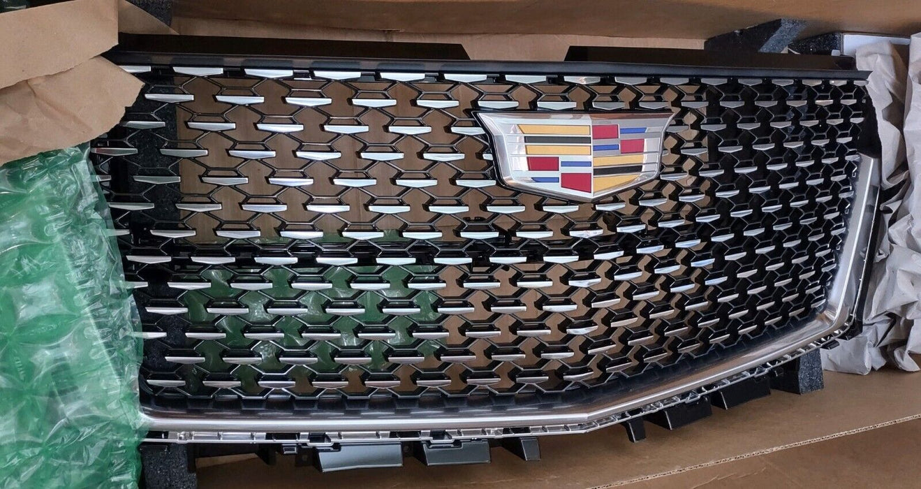 GM OEM Cadillac Escalade 2021+ Silver Front Grille White Emblem Generation 5 New