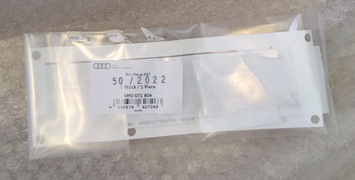 Audi OEM 4M Q7 2016+ Gloss Black SQ7 Tailgate Badge Brand New