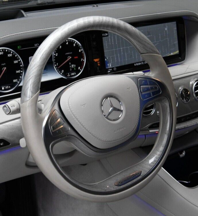 Mercedes/Maybach OEM W222 S-Class 2014-16 Metalized Ash Wood Steering Wheel New