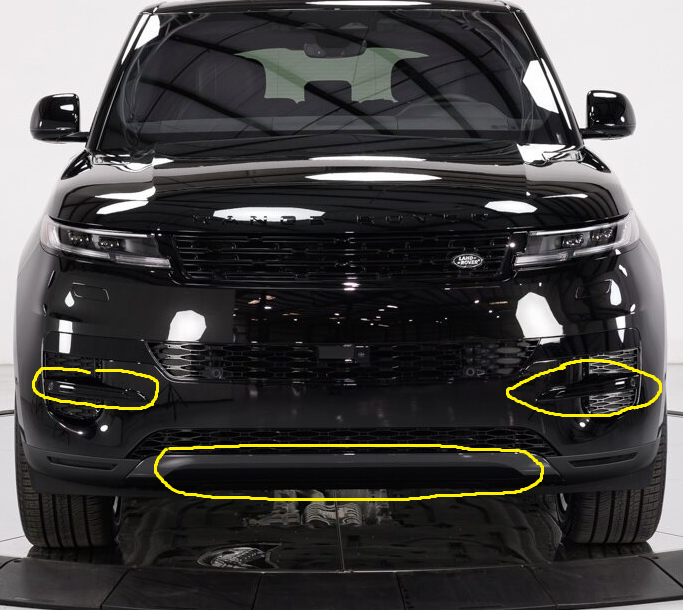 Range Rover Sport OEM L461 2023+ Gloss Black Front Bumper Accent Set New